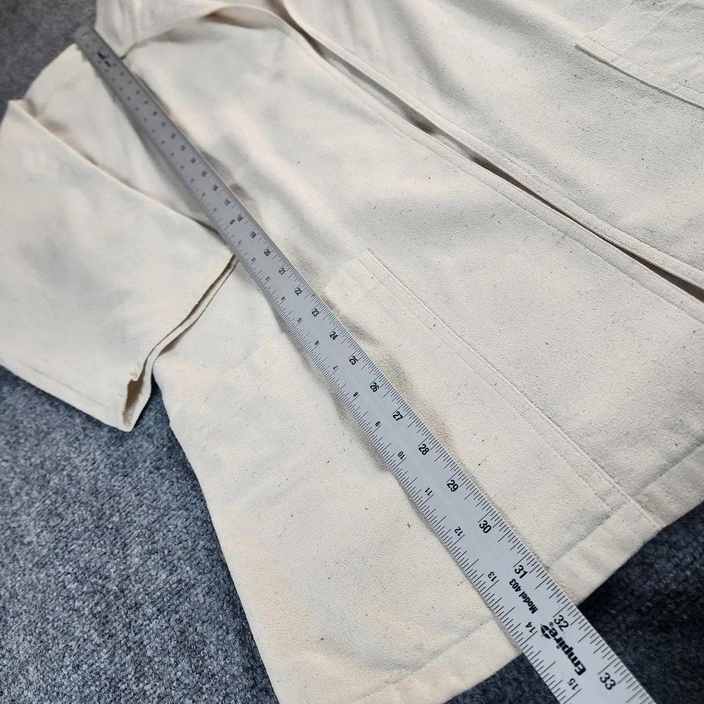 Vintage Naturelle George Georgiou Raw Silk Cardigan Cream‎ XS Coat Lagenlook